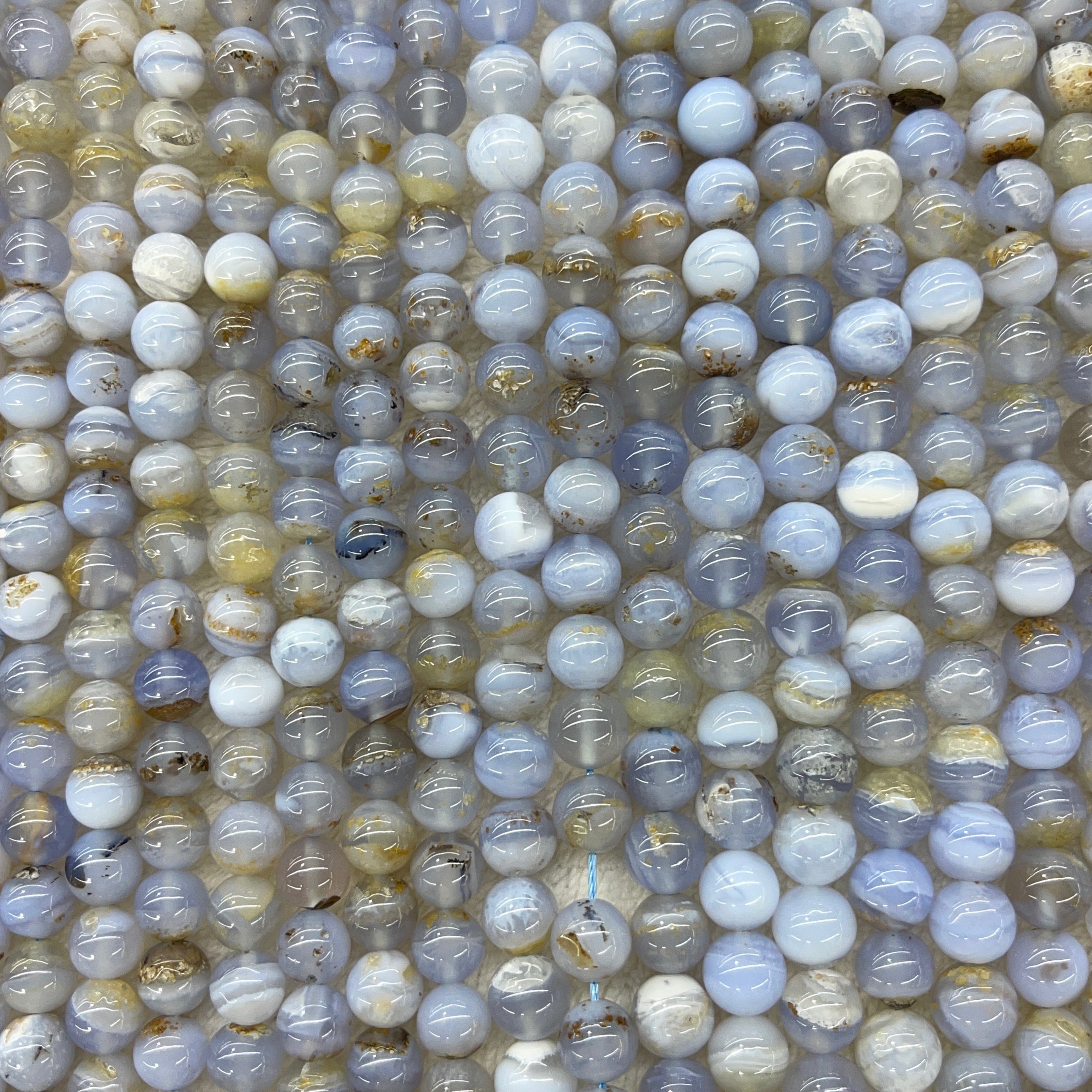 Dendritic Blue Lace Agate Round 6mm 8mm-1